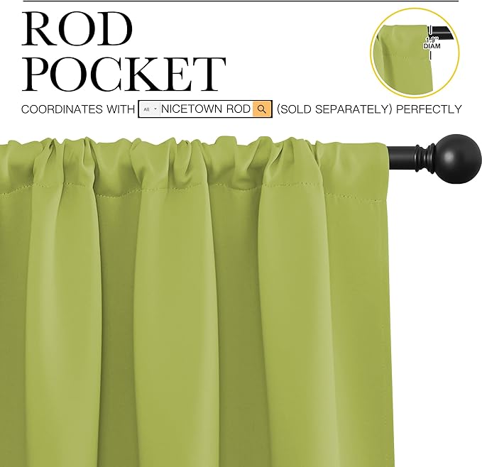 NICETOWN Green Blackout Draperies Curtains