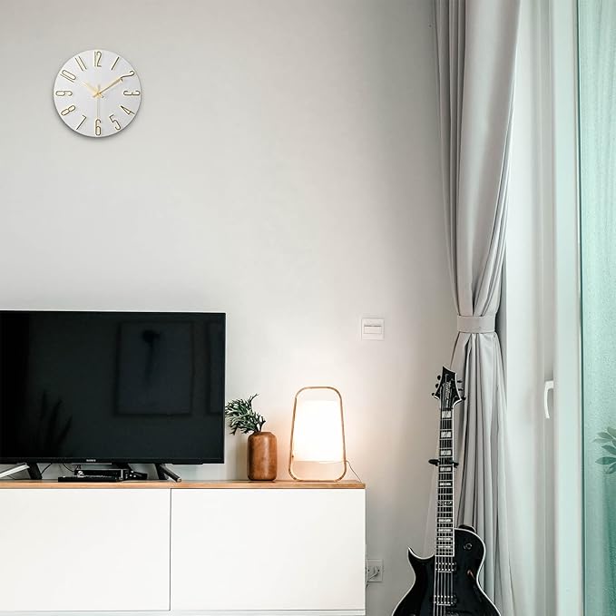 Wall Clock, Silent Clock, Wall Clocks Battery Operated， 12 inch Modern Wall