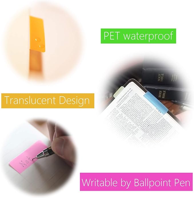 KICNIC Sticky Tabs 1 Inch, 960pcs Book Tabs, Colored Page Markers Self Adhesive, Repositionable Note Tabs for Documents, Books, Paper, Notebooks, Filing and Folders [24 Sets, 10 Colors]