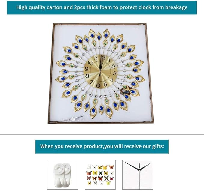 26.4 Inch Gold Large Wall Clock