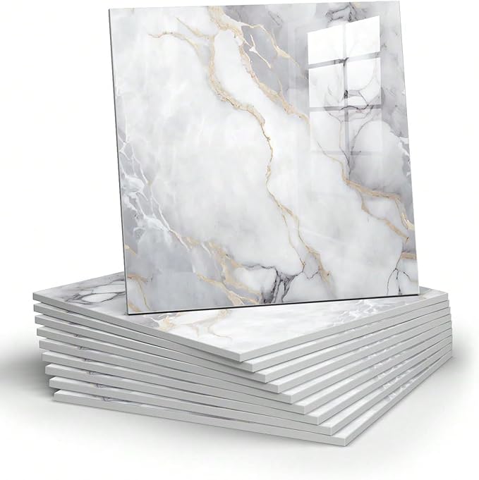 Chejiaye 22pcs Marble Peel and Stick Backsplash Surface Waterproof Wall Panels