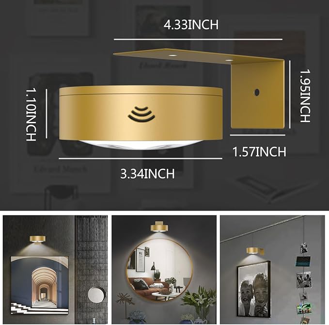 6-Pack Battery Operated Picture Light Magnetic Painting Light