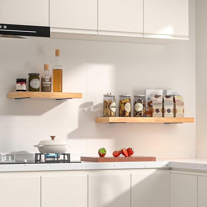 16 Pack - 6 inch Black Hidden L Shelf Bracket Iron Floating Shelf Brackets