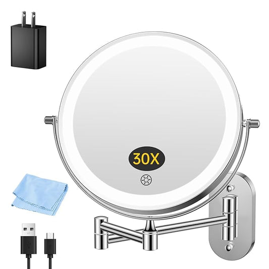 FUNTOUCH 5000mAh Rechargeable Wall Mounted Makeup Mirror
