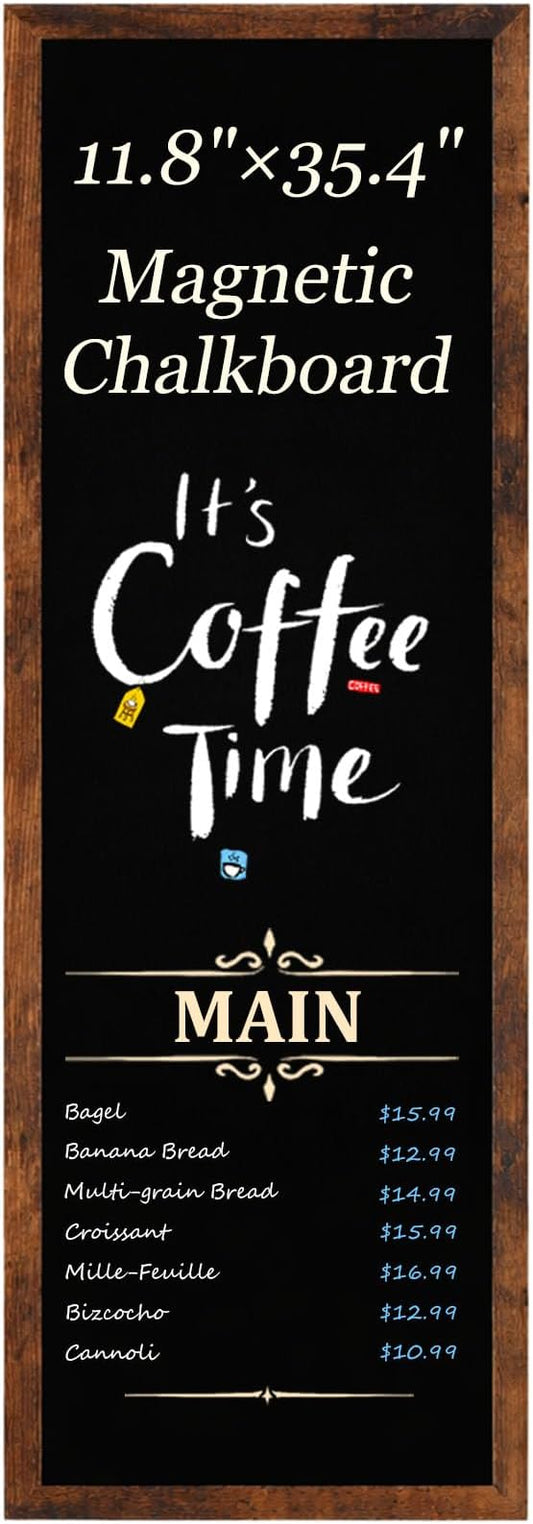 Magnetic Chalkboard for Wall, Long Chalk Board, Wall Hanging Menu for Restaurant