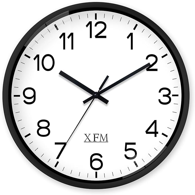 XFM Wall Clock 8 Inch Modern Small Wall Clocks Battery Operated Silent