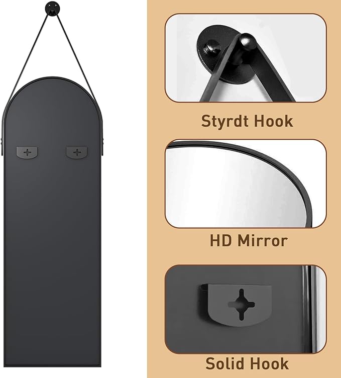 Full Length Mirror, Arched Wall Mounted Mirror, Wall Mirrors Full Length