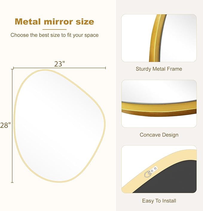 WallBeyond Asymmetrical Mirror, Irregular Wall Mirror
