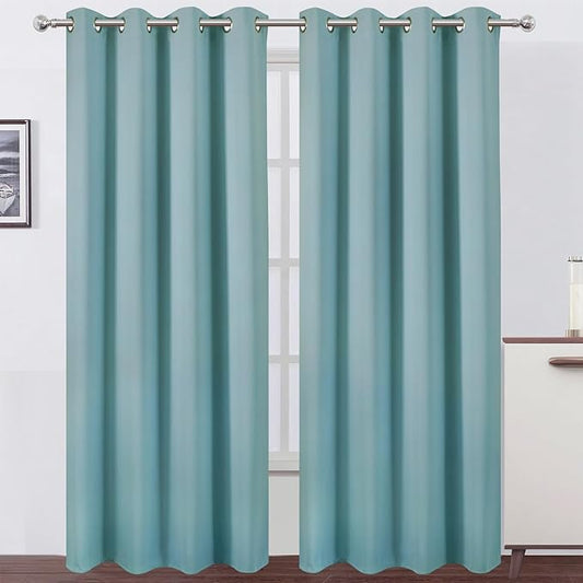 LEMOMO Stone Blue Thermal Blackout Curtains/52 x 95 Inch/Set of 2 Panels Room