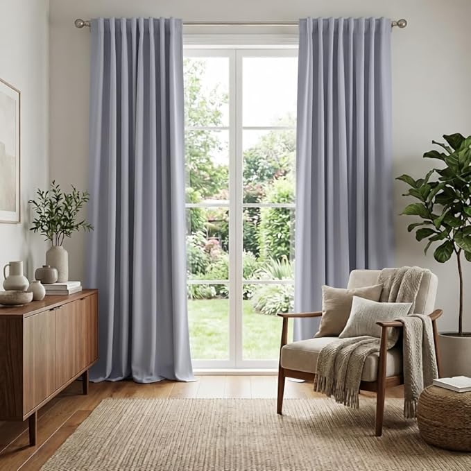 RYB HOME Blackout Curtains for Living Room, Privacy Thermal Insulating Window