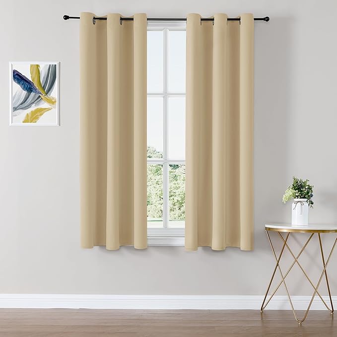 ChrisDowa Blackout Curtains 63 inches Long