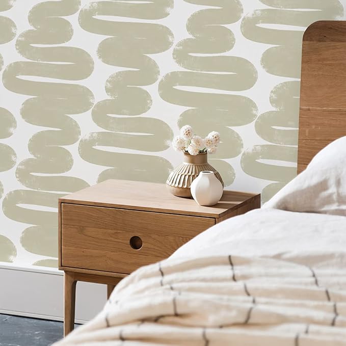 Tempaper x Bobby Berk Beige & White Wiggle Room Removable Peel and Stick