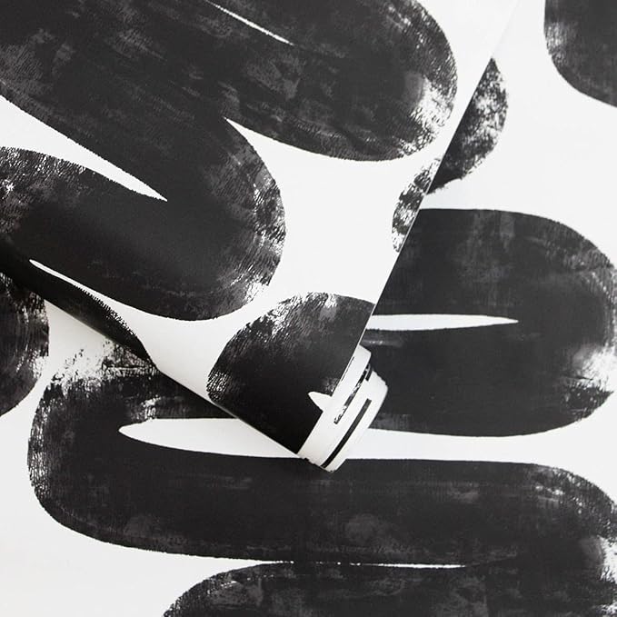 Tempaper x Bobby Berk White & Black Wiggle Room Removable Peel and Stick