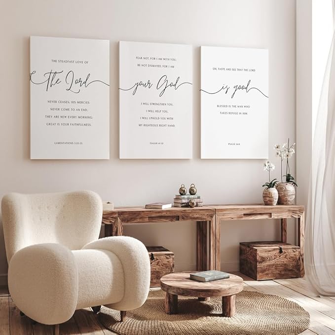 GUBIYU Black and White Christian Canvas Wall Art