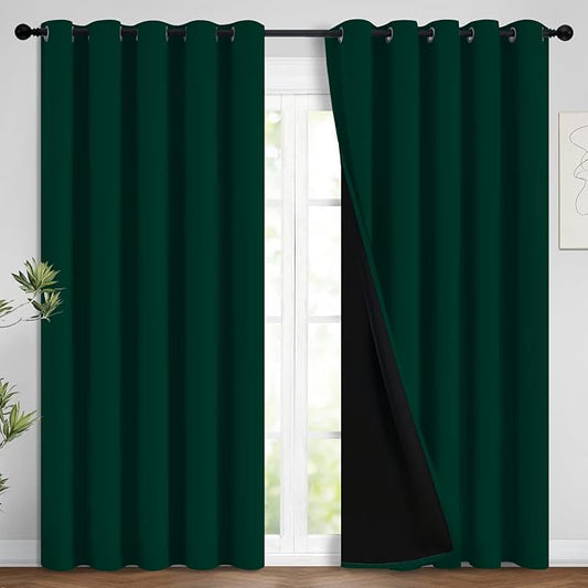 Yakamok 100% Blackout Lined Panels, Room Darkening Thermal Insulated Blackout