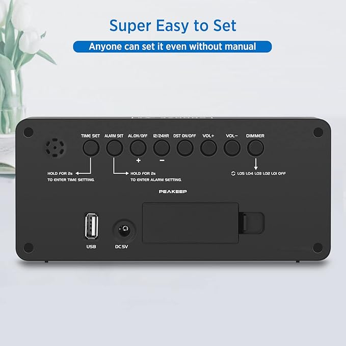 Peakeep Digital Clock, Alarm Clock