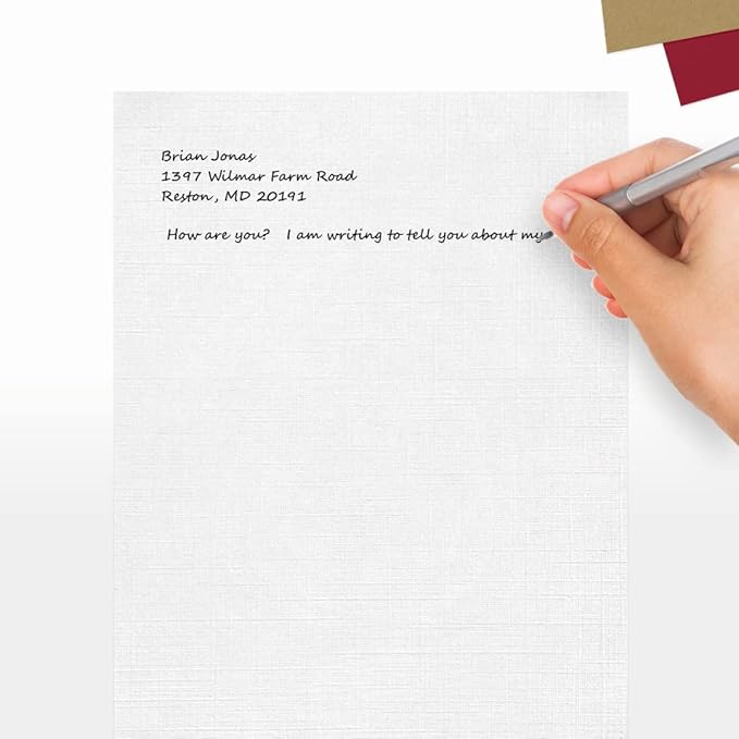 LUXPaper 8.5" x 11" Paper | Letter Size | White Linen | 24lb. (60lb. Text) | 1,000 Qty
