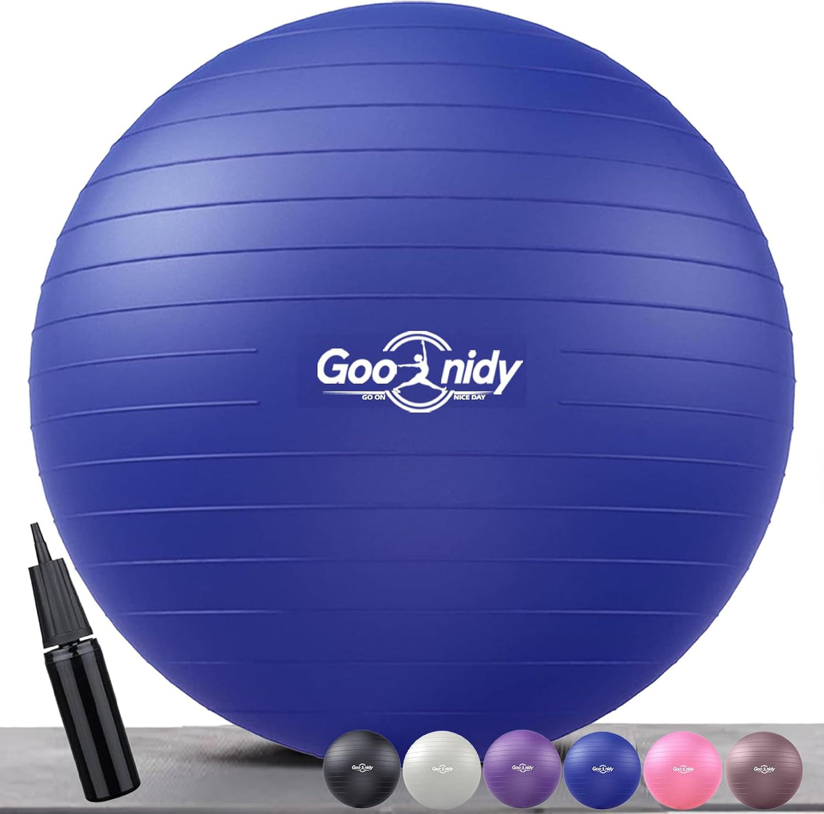 Skiennix Anti-Burst Exercise Ball - 2200lb Support for Pilates, Yoga & Physical Therapy | Includes Pump