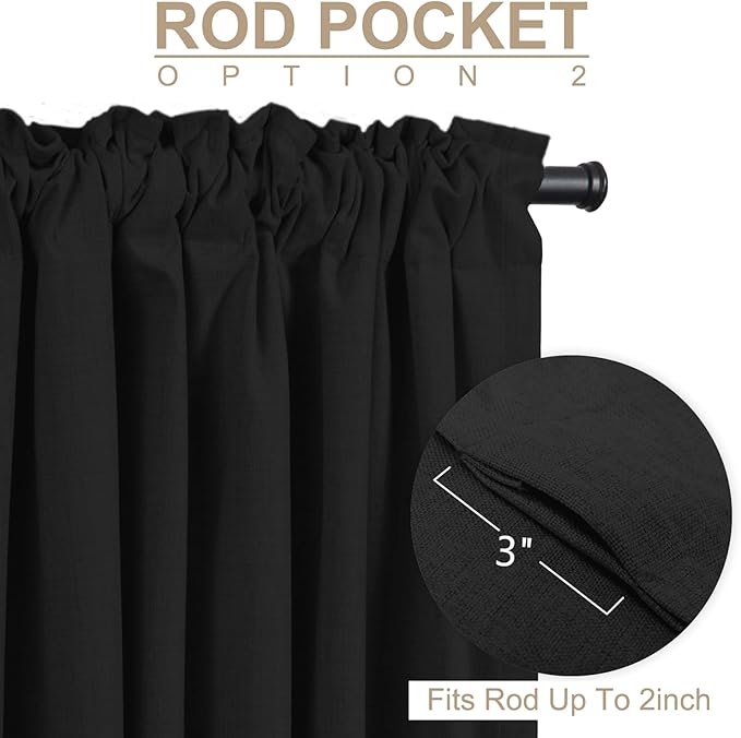 100% Blackout Shield Linen Blackout Curtains