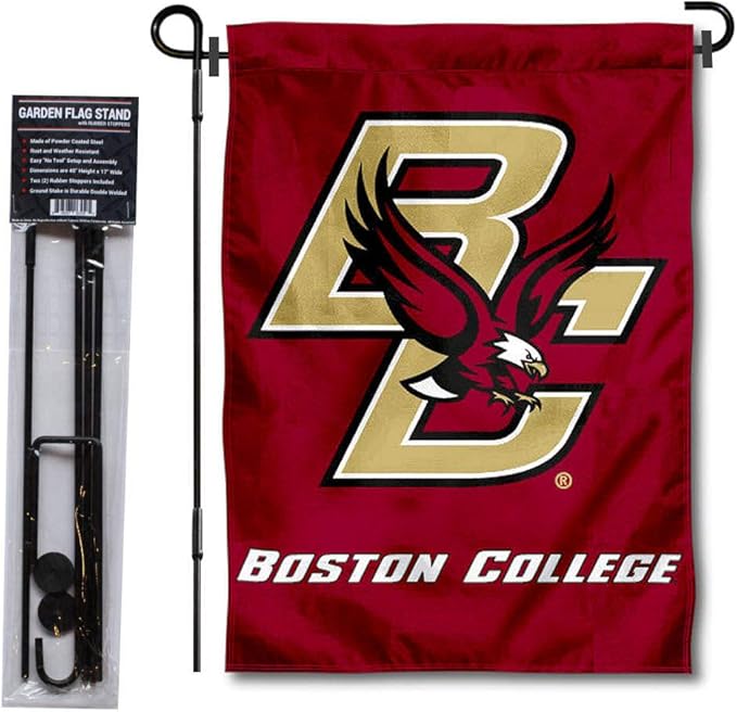 College Flags & Banners Co. Boston College Eagles Garden Flag with Stand Holder