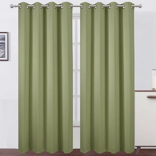 LEMOMO Blackout Curtains 66 x 95 inch/Sage Green Curtains Set of 2