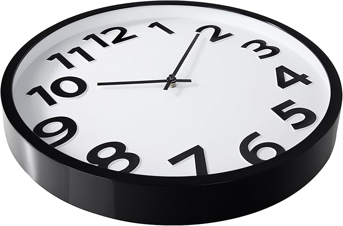 Large Wall Clock 16 Inch Silent Non-Ticking Modern Big Number Wall Clocks