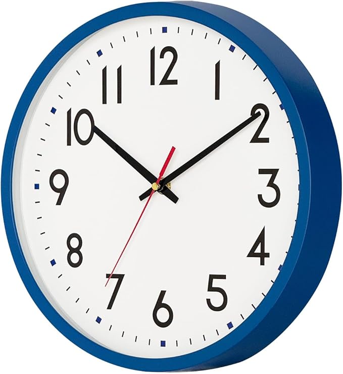 HZDHCLH Wall Clock Blue, Silent Wall Clocks Battery Operated 10 Inch Modern Non