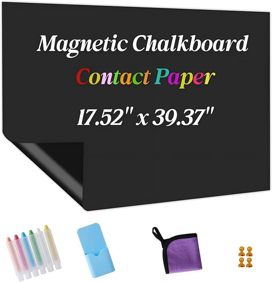 Magnetic Chalkboard Contact Paper Adhesive 17.52" x 39.37", Magnetic Chalkboards