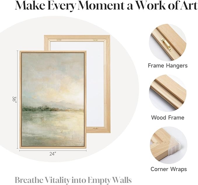 Framed Sage Green Abstract Wall Art