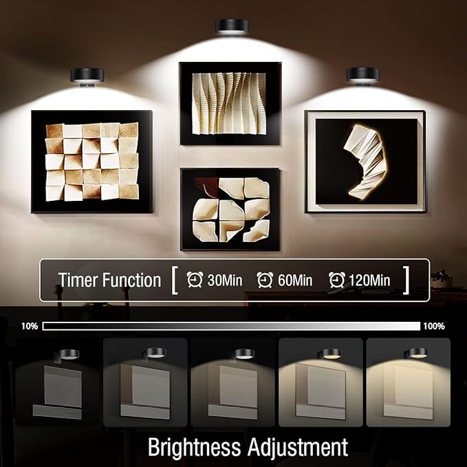 Xuolder Picture Lights for Wall, 2000mAh Rechargeable Battery Poster Lights LED
