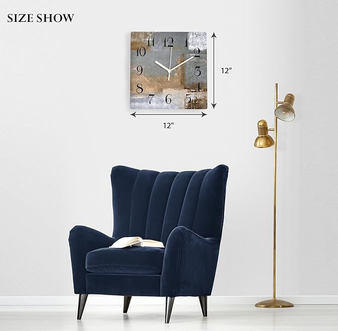 ArtSocket Wooden Wall Clock Silent Non-Ticking, Battery Operated