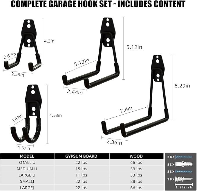 Garage Hooks, 12 Pack Wall Hooks
