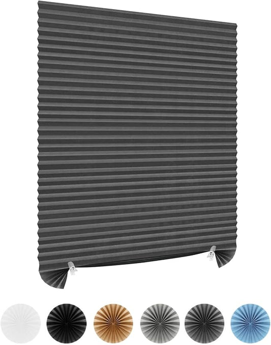 Window Blinds Cordless Blackout No Drill Cut to Size Clip On Stick On Self