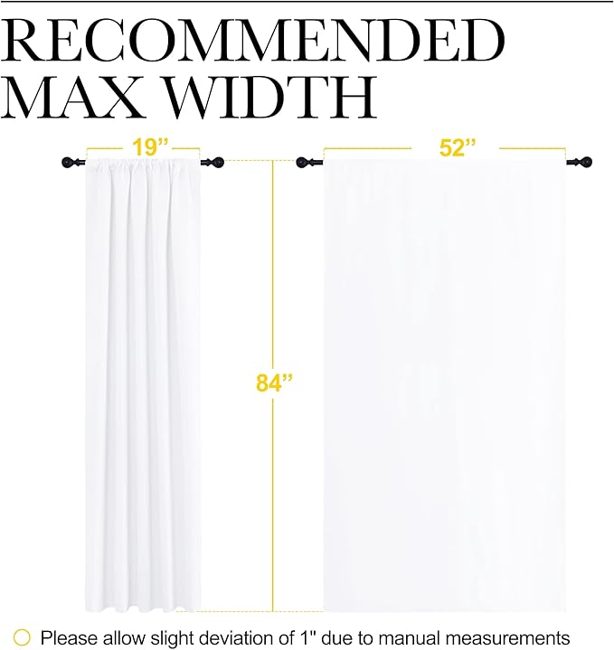 NICETOWN White Bedroom Curtain Panels