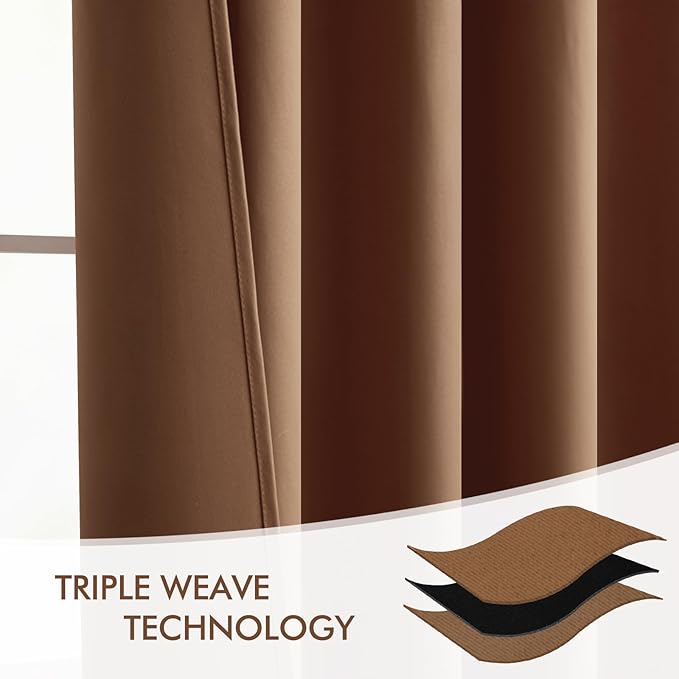 MIULEE Back Tab Blackout Curtains 84 Inch Length 2 Panels Set