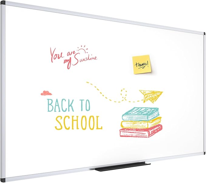 VIZ-PRO Dry Erase Board/Whiteboard, 96 x 48 Inches, Wall Mounted Board for School Office and Home 8' x 4'