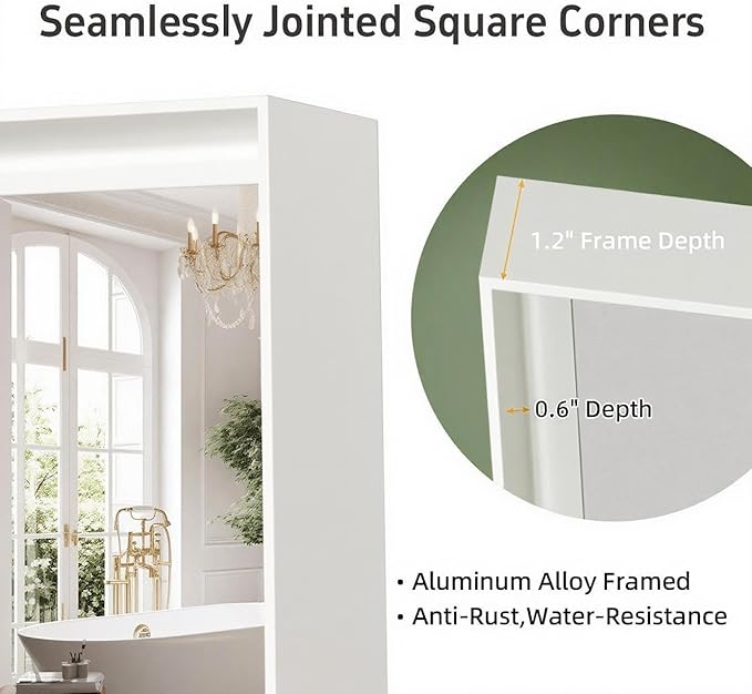 24x36 Inch White Bathroom Mirrors