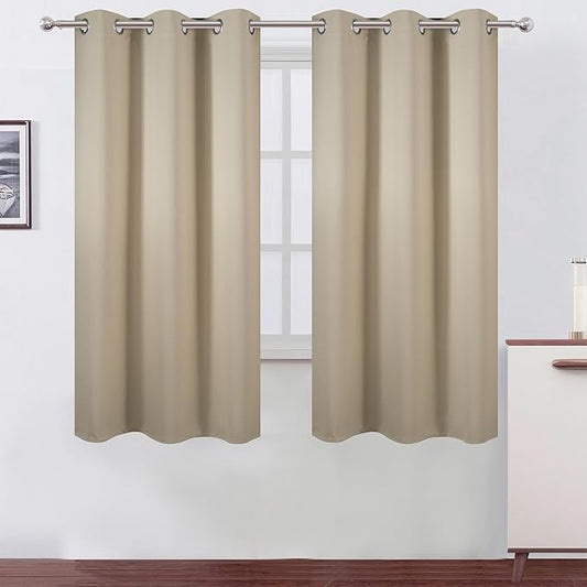 LEMOMO Blackout Curtains 40 x 63 inch/Beige Curtains Set of 2 Panels/Thermal