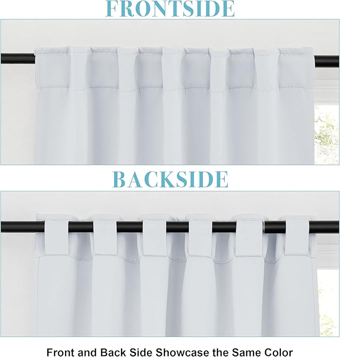 RYB HOME Room Darkening Kitchen Curtains 2 Panels Set, Thermal Insulated Small