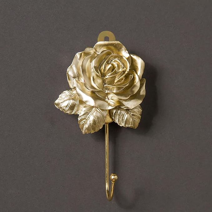 Gold Decorative Wall Hooks for Hanging, Cute Resin Flower Bow Coat Hooks
