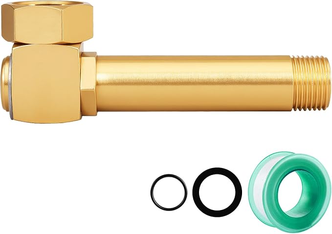 Garden Hose Reel Replacement Fitting,Brass 3/4"GHT Female to 1/2"NPT Male Swivel Elbow adapter (4.72 inches in length 1 piece)