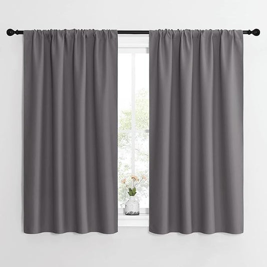 NICETOWN Grey Window Curtains for Bedroom