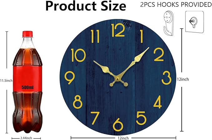 Wall Clock, Modern Wall Clocks Battery Operated, Silent Non Ticking Clock