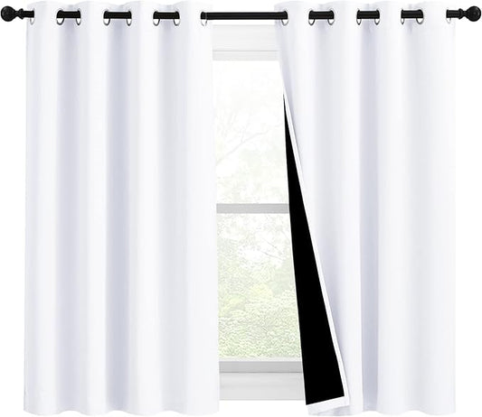 NICETOWN White 100% Blackout Curtains