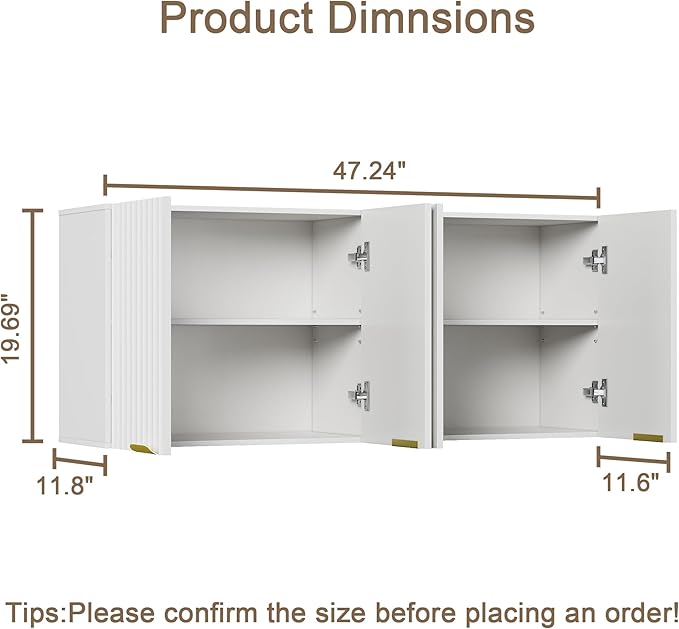 ChooChoo 4 Doors Wall Cabinet Laundry Room, Bathroom Wall Cabinet