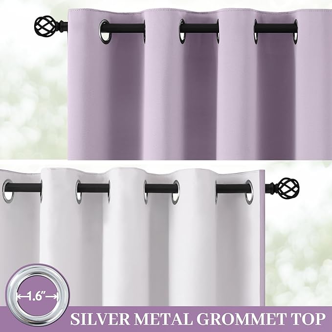Yakamok 100% Blackout Curtain Panels 72 inches Cold and Light Blocking Drapes