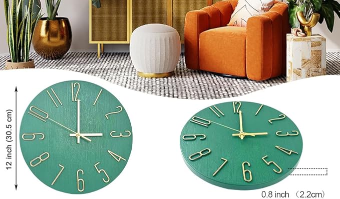 Wall Clock, Silent Clock, Wall Clocks Battery Operated， 12 inch Modern Wall