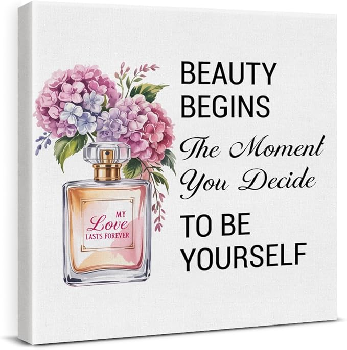 Inspirational Pink Flower Wall Art Decor