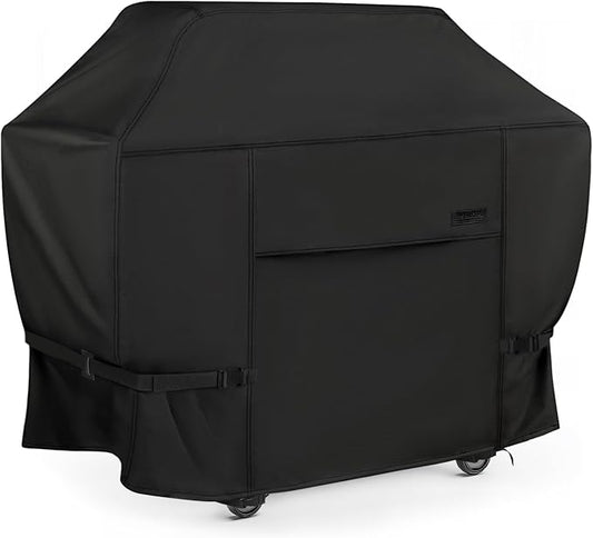 NettyPro Grill Cover Heavy Duty Waterproof 56 inch, Outdoor 2-3 Burners Gas BBQ Cover for Outside Weber, Char-Broil, Brinkmann, Nexgrill Barbecue, Black