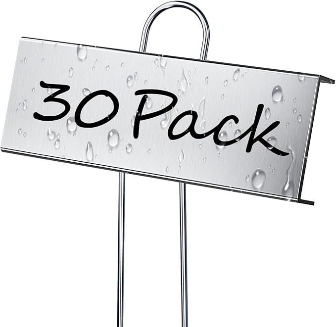 30 Pack Metal Plant Labels for Outdoor Garden Waterproof Plant Markers, Labels Garden Markers for Seedlings Herbs Vegetable Greenhouse Gifts, with Pen
